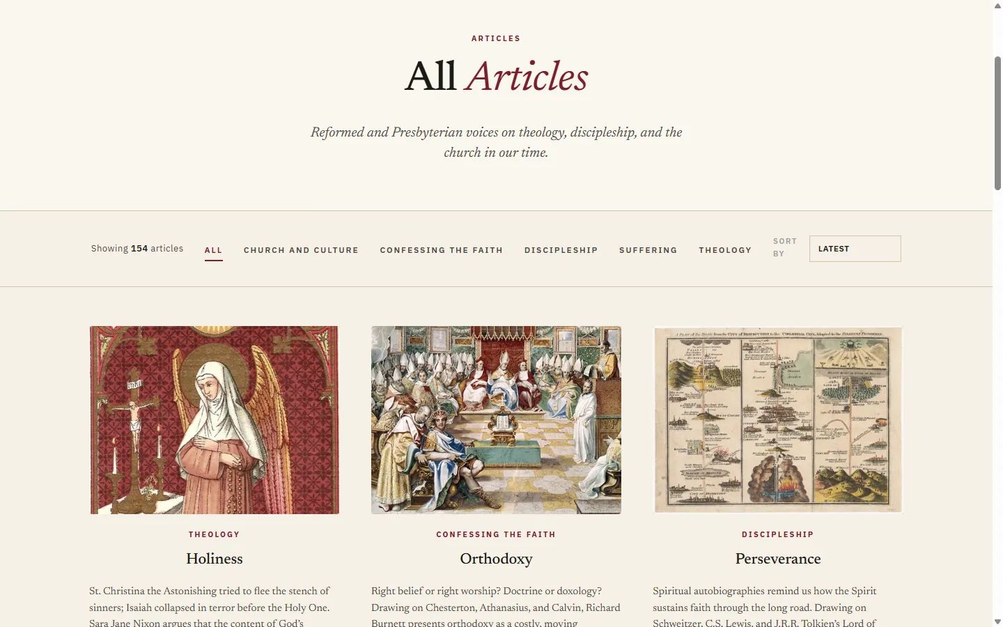 The Theology Matters article archive